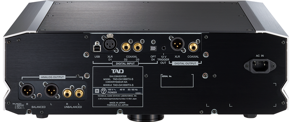 TAD-D1000TX rear panel